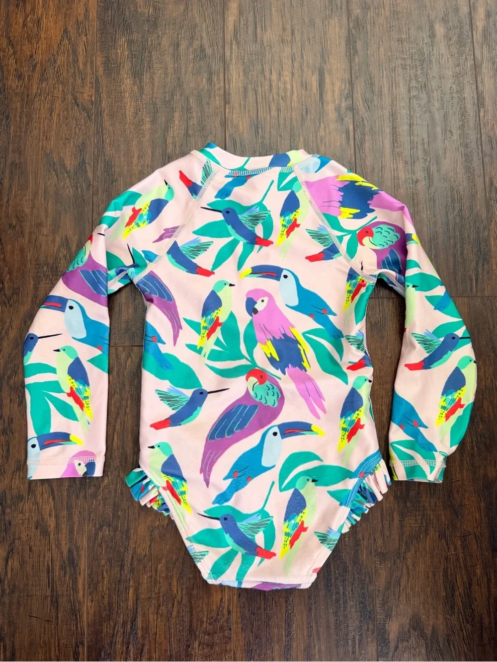 Tea Collection Rashguard Swimsuit 18-24 months EUC Colorful Parrots